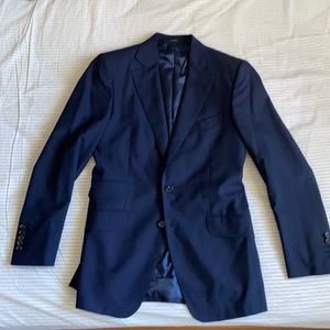 Massimo Dutti classic men’s navy blue pure wool suit us 34 made in Portugal